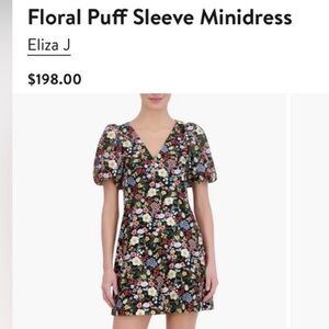 ❤️ Eliza J - Floral Pull Sleeve Mini Dress